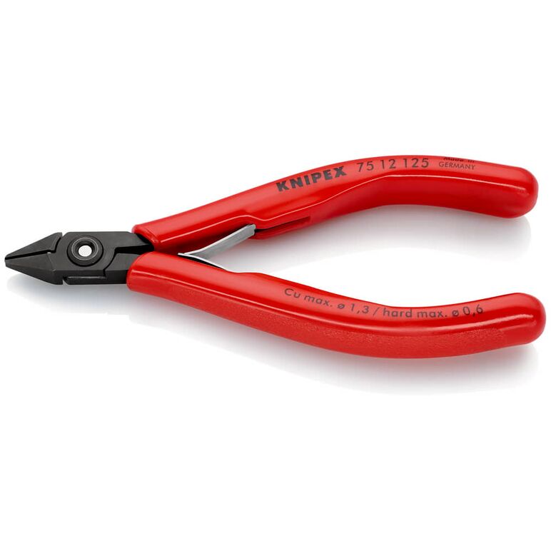 KNIPEX 75 12 125 Elektronik-Seitenschneider mit Kunststoff-Hüllen brüniert 125 mm, image _ab__is.image_number.default