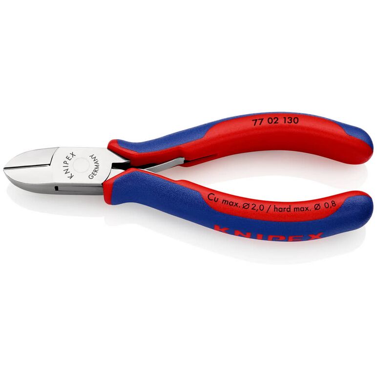 KNIPEX 77 02 130 Elektronik-Seitenschneider mit Mehrkomponenten-Hüllen 130 mm, image 