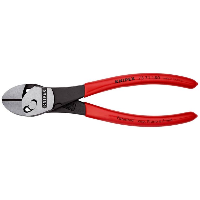 KNIPEX 73 71 180 TwinForce® Hochleistungs-Seitenschneider mit Kunststoff überzogen schwarz atramentiert 180 mm, image _ab__is.image_number.default