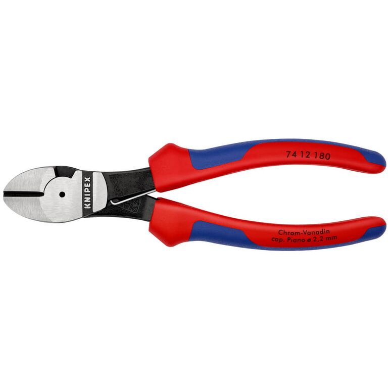 KNIPEX 74 12 180 Kraft-Seitenschneider mit Mehrkomponenten-Hüllen schwarz atramentiert 180 mm, image _ab__is.image_number.default