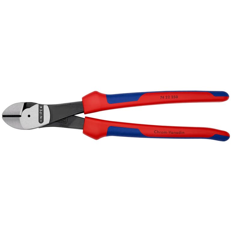 KNIPEX 74 22 250 Kraft-Seitenschneider mit Mehrkomponenten-Hüllen schwarz atramentiert 250 mm, image _ab__is.image_number.default