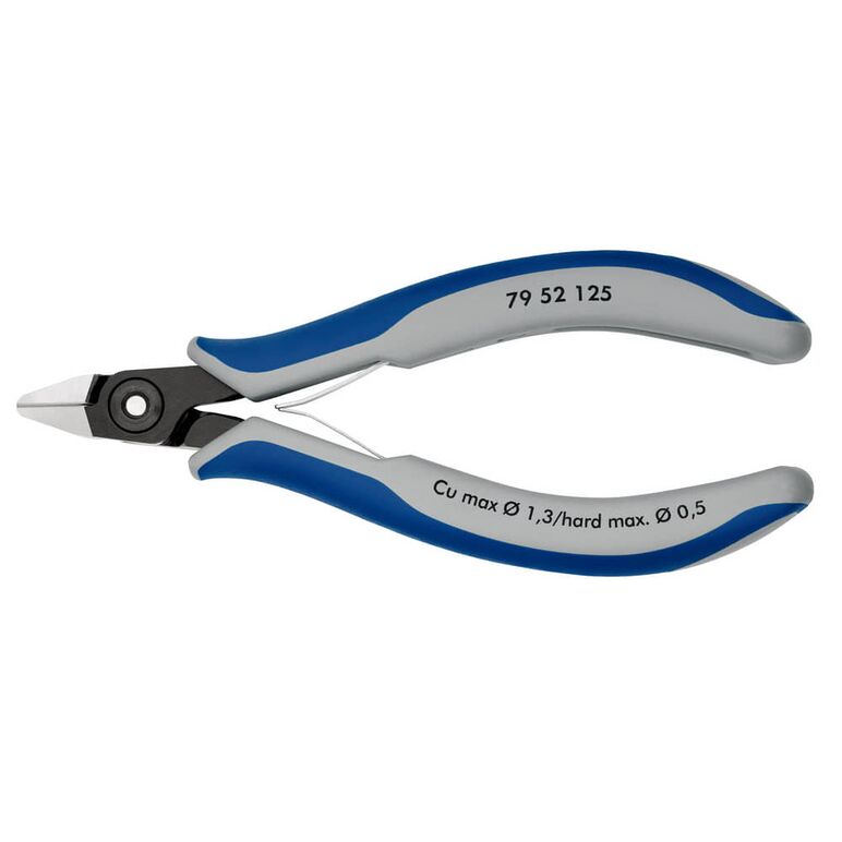 KNIPEX 79 52 125 Präzisions-Elektronik-Seitenschneider mit Mehrkomponenten-Hüllen brüniert 125 mm, image 