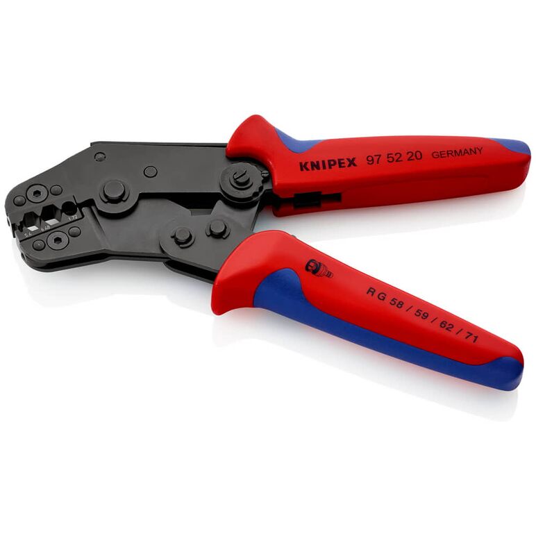 KNIPEX 97 52 20 Crimpzange kurze Bauform mit Mehrkomponenten-Hüllen brüniert 195 mm, image _ab__is.image_number.default