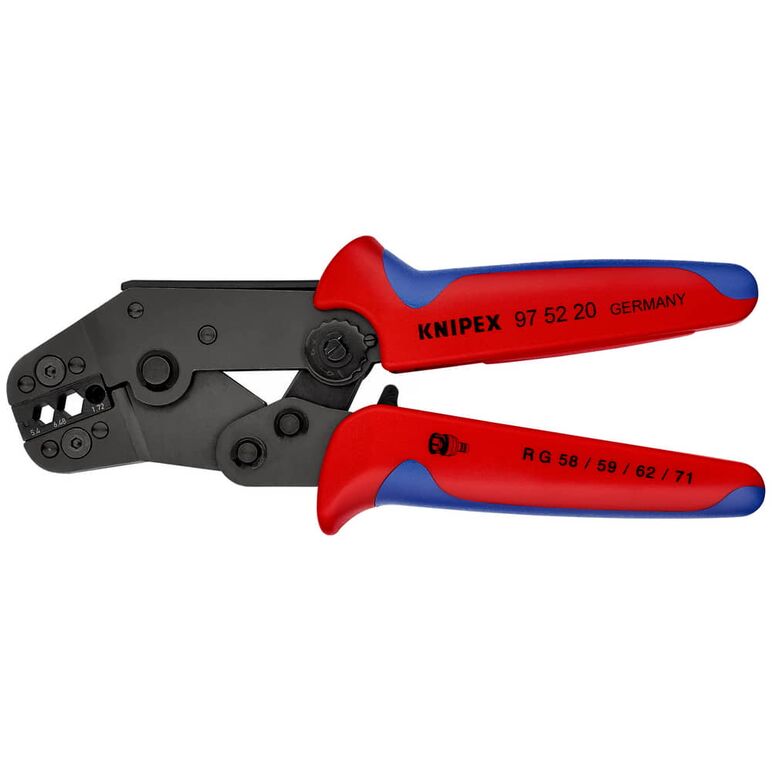 KNIPEX 97 52 20 Crimpzange kurze Bauform mit Mehrkomponenten-Hüllen brüniert 195 mm, image 