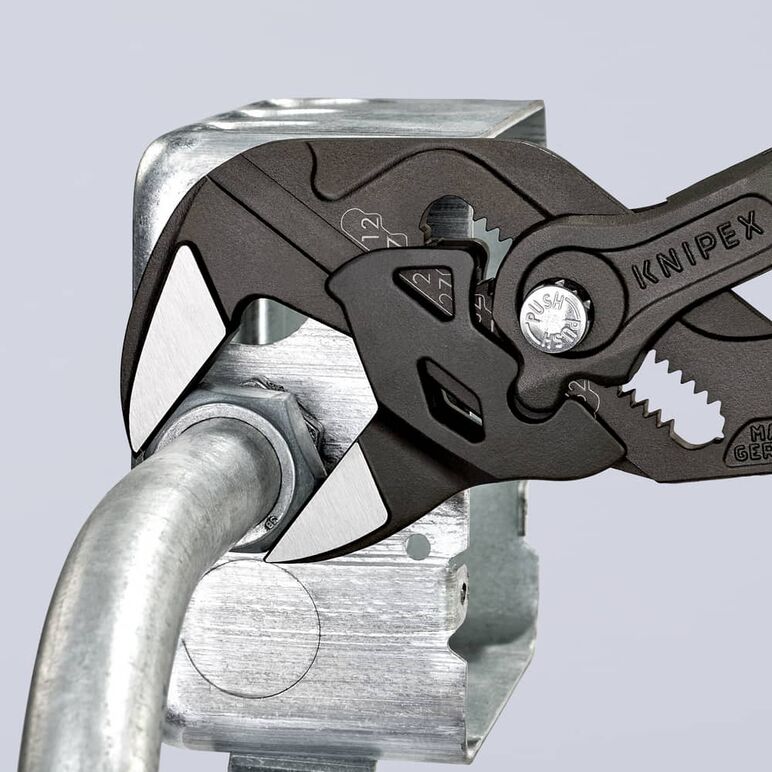KNIPEX 86 01 250 Zangenschlüssel Zange und Schraubenschlüssel in einem Werkzeug mit rutschhemmendem Kunststoff überzogen schwarz atramentiert 250 mm, image _ab__is.image_number.default