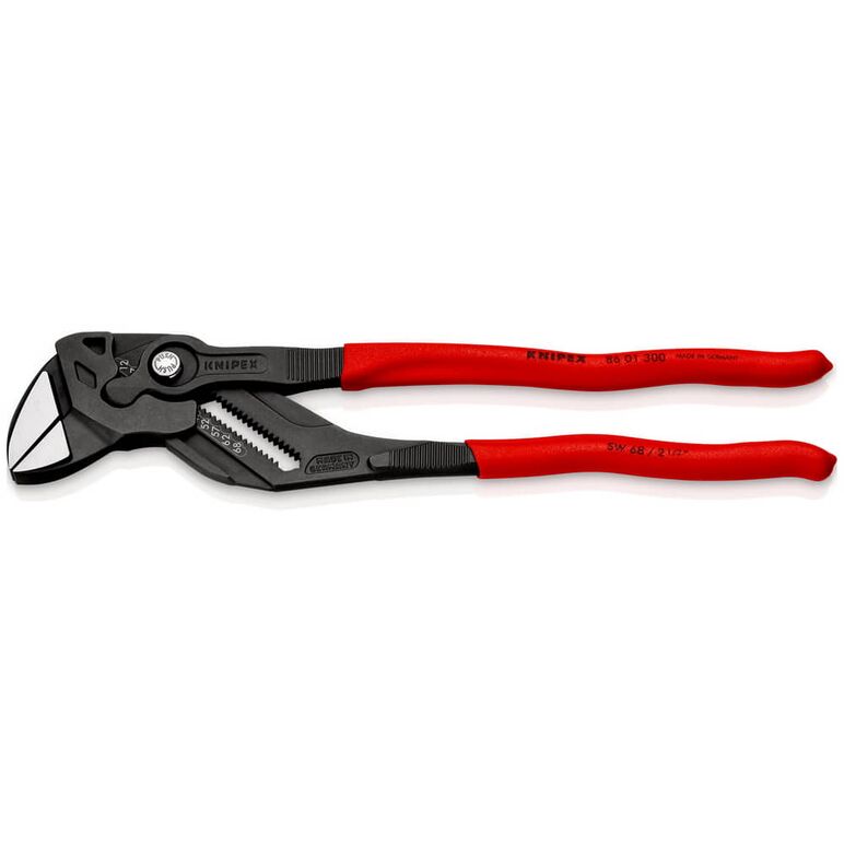 KNIPEX 86 01 300 Zangenschlüssel Zange und Schraubenschlüssel in einem Werkzeug mit rutschhemmendem Kunststoff überzogen schwarz atramentiert 300 mm, image 