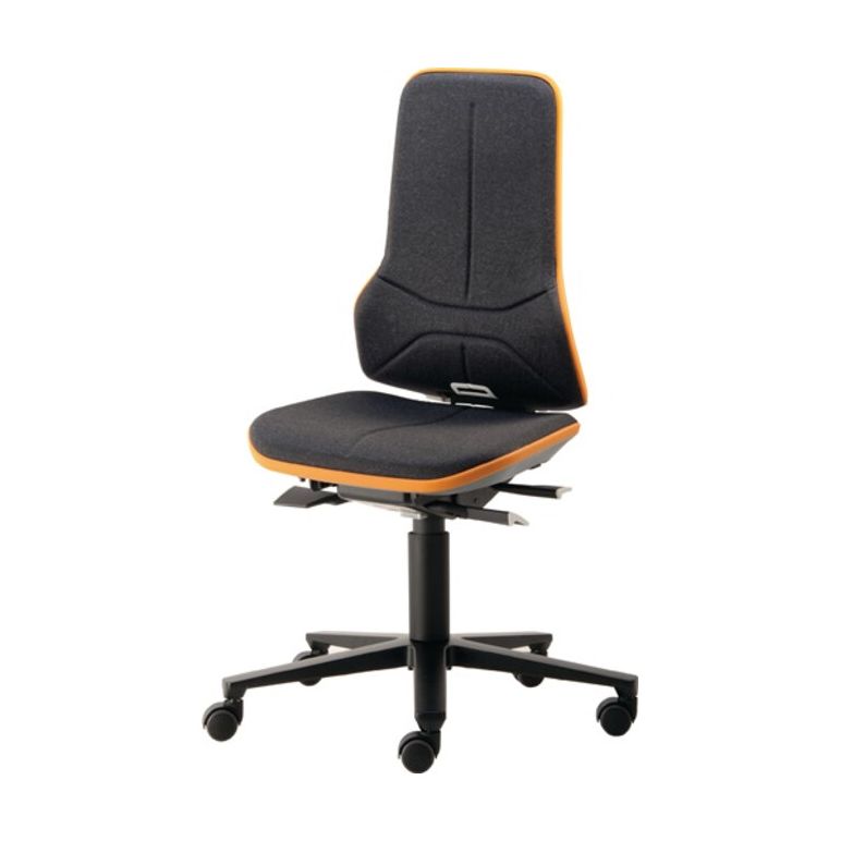 bimos Arbeitsdrehstuhl Neon m.Rollen orange Sitz-H450-620mm Permanentkontakt, image 