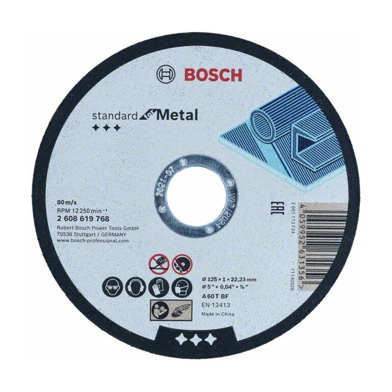 Bosch Trennscheibe gerade, Standard for Metal Straight 125 mm, 22.23 mm, image 