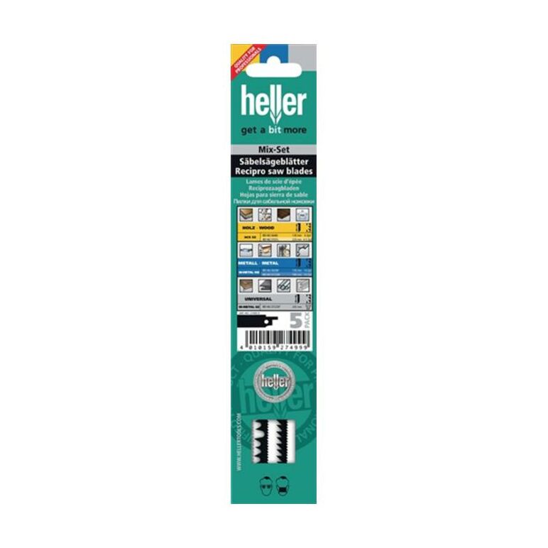 Heller HM Säbelsägeblatt 2x HCS-Holz, 2xBi-Metall WZ, 1x Bi-Metall SZ, image 