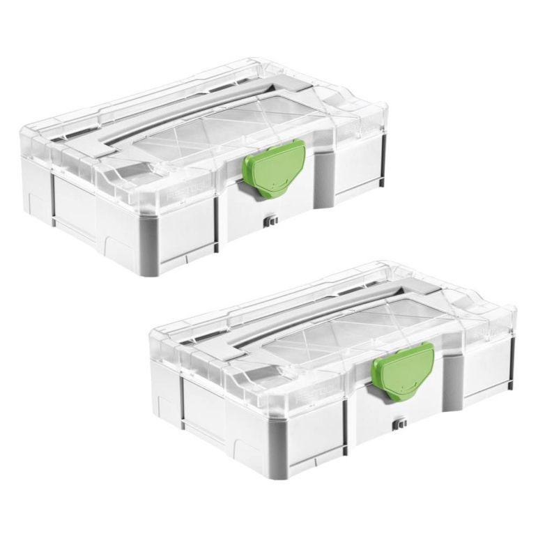 Festool T-LOC SYS MINI 1 TL TRA MINI Systainer 2 Stk. ( 2x 203813 ) Kleinteile Koffer transparenter Deckel koppelbar mit SYS-MINI 1 und 3 TL, image 