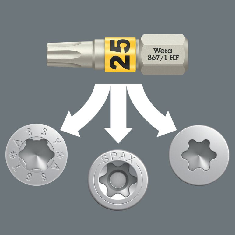 Wera 867/1 TORX® HF Bits mit Haltefunktion TX 10 x 25 mm (05066140001), image _ab__is.image_number.default