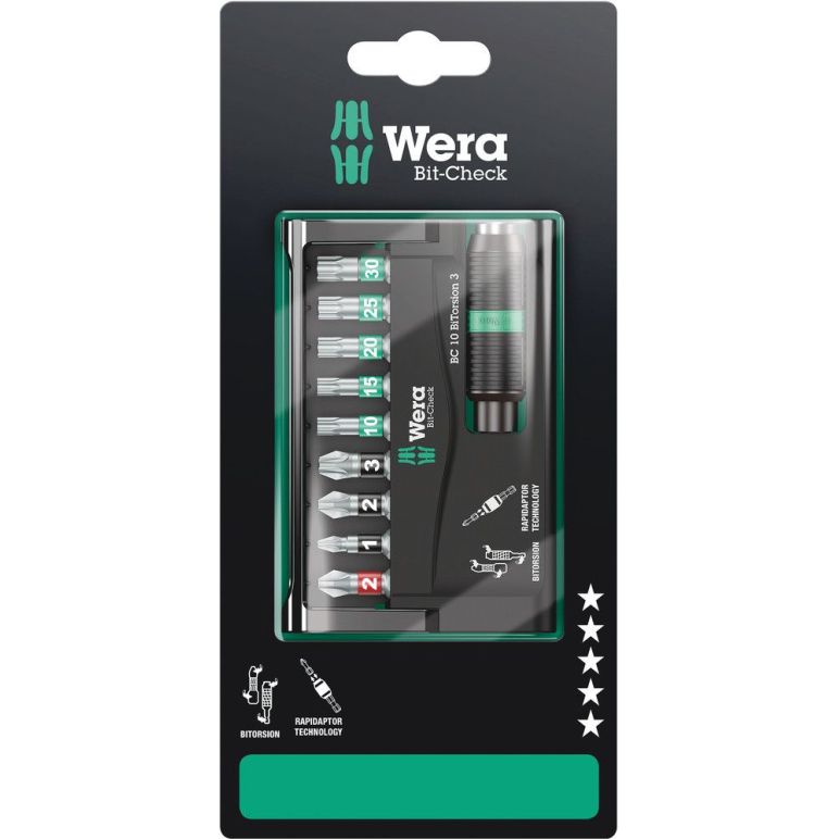 Wera Bit-Check 10 BiTorsion 3 SB 10-teilig (05073418001), image 