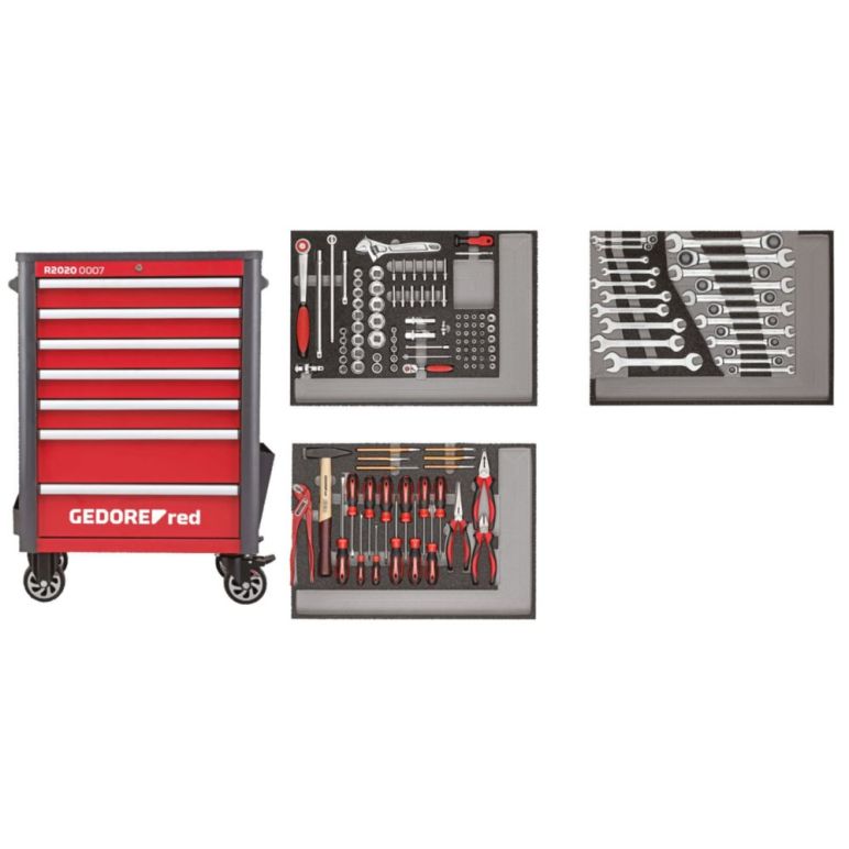 GEDORE red Werkzeugsatz im Werkstattwagen WINGMAN rot 129-teilig, R22071004, image 