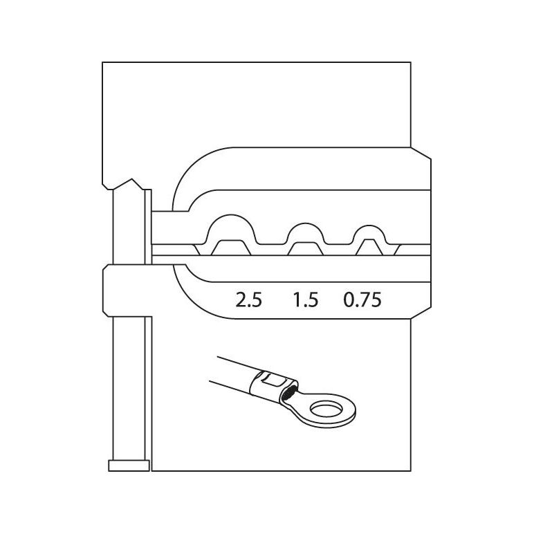 GEDORE Modul-Einsatz für unisolierte Kabelschuhe 0,75/1,5/2,5, 8140-04, image 