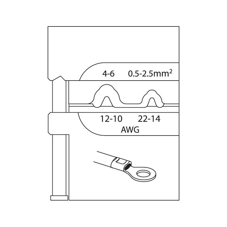 GEDORE Modul-Einsatz für unisolierte Kabelschuhe 0,5-2,5/4-6, 8140-05, image 