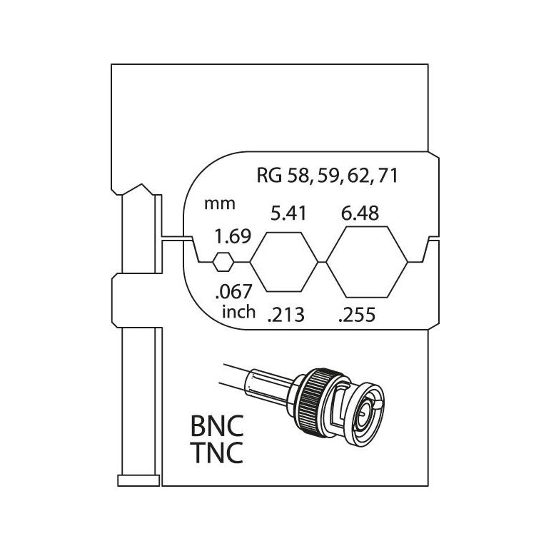 GEDORE Modul-Einsatz für Koax-Verbinder RG 58/59/62/71, 8140-14, image 