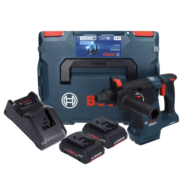 Bosch GBH 18V-24 C Professional Akku Bohrhammer 18 V 2,4 J Brushless SDS plus + 2x ProCORE Akku 4,0 Ah + Ladegerät + L-BOXX, image 