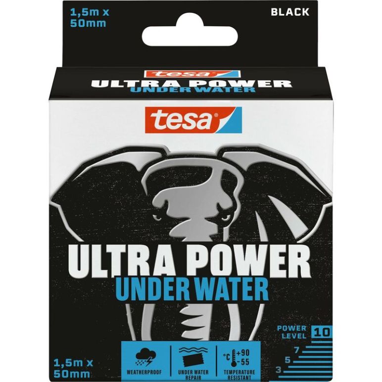 Tesa - Ultra Power Under Water repair - 1,5m x 50 mm - black - Schwarz, image 