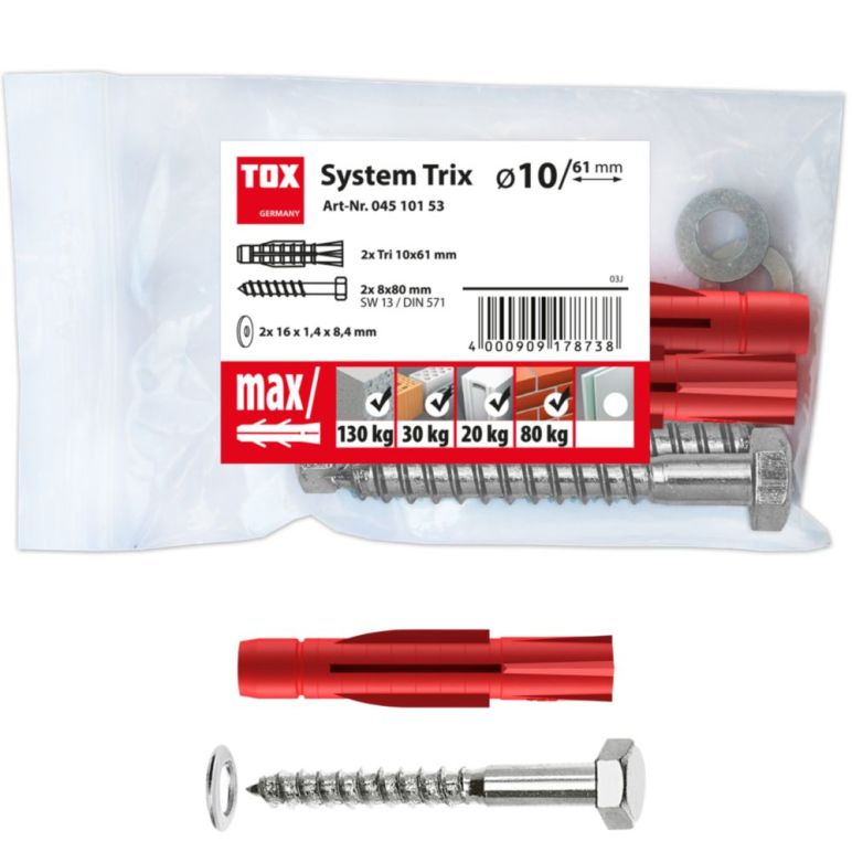 TOX Montagesatz System Trix 10x61 mm (04510153) - 2 Stück, image 