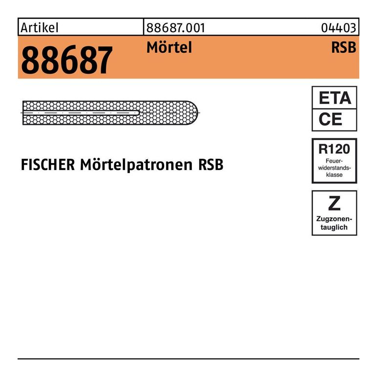 FISCHER Mörtelpatrone R 88687, image 