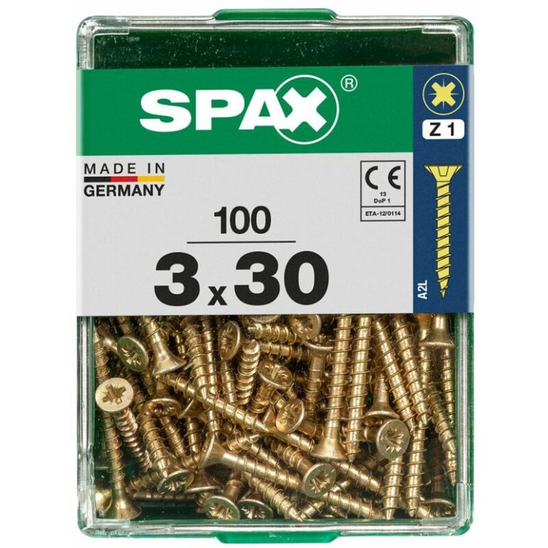 Spax - Universalschrauben 3.0 x 30 mm pz 1 - 100 Stk. Holzschrauben, image 