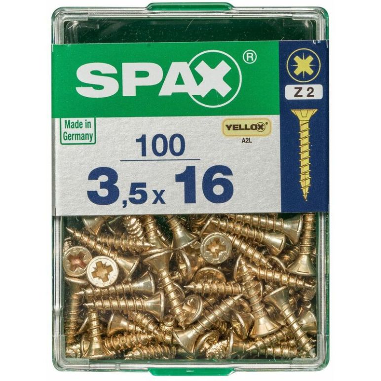 Spax - Universalschrauben 3.5 x 16 mm pz 2 Senkkopf - 100 Stk. Holzschrauben, image 