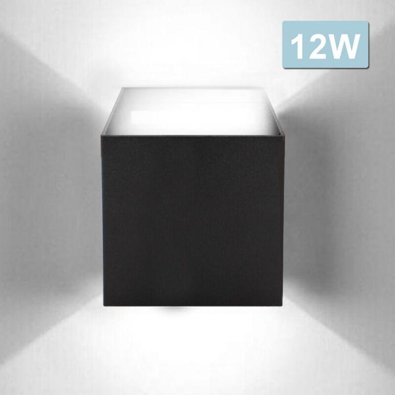 ▻ Led Wandlampe Außen Wandleuchte Modern Wandleuchten Wasserdicht Treppen  Eingangsflur Lampe Square Up down Light Deko 12W Schwarz Kaltweiß - Swanew  ab 14,69€