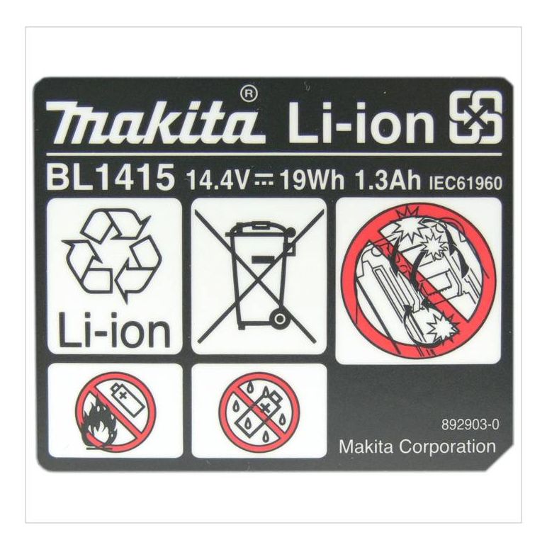 Makita BL 1415 14,4V - 1,3Ah Li-Ion AKKU 194558-0, image _ab__is.image_number.default