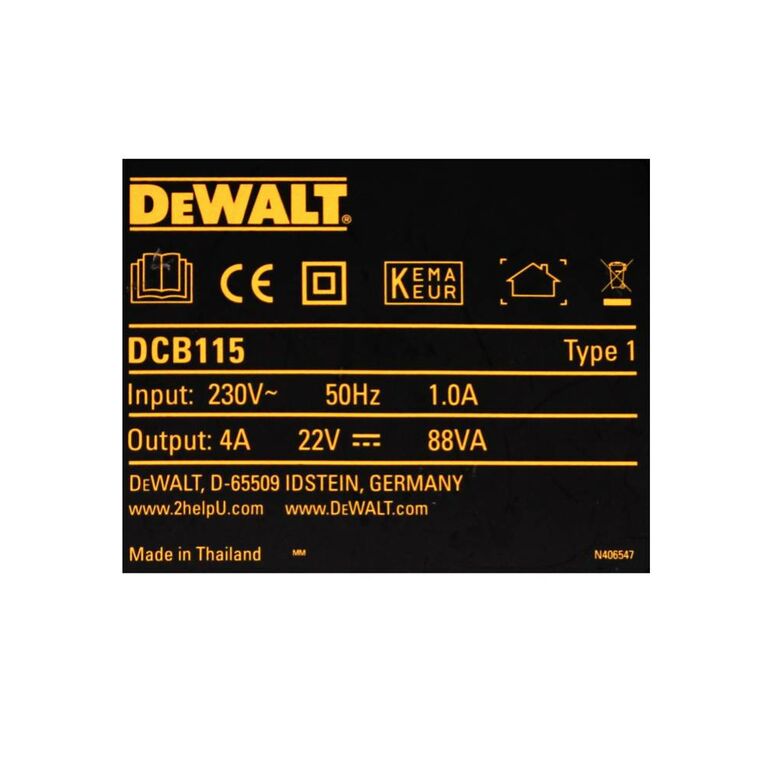 Dewalt DCB 184 Akku 18 V 5 Ah / 5000 mAh XR Li-Ion + Dewalt DCB 115 XR Ladegerät, image _ab__is.image_number.default