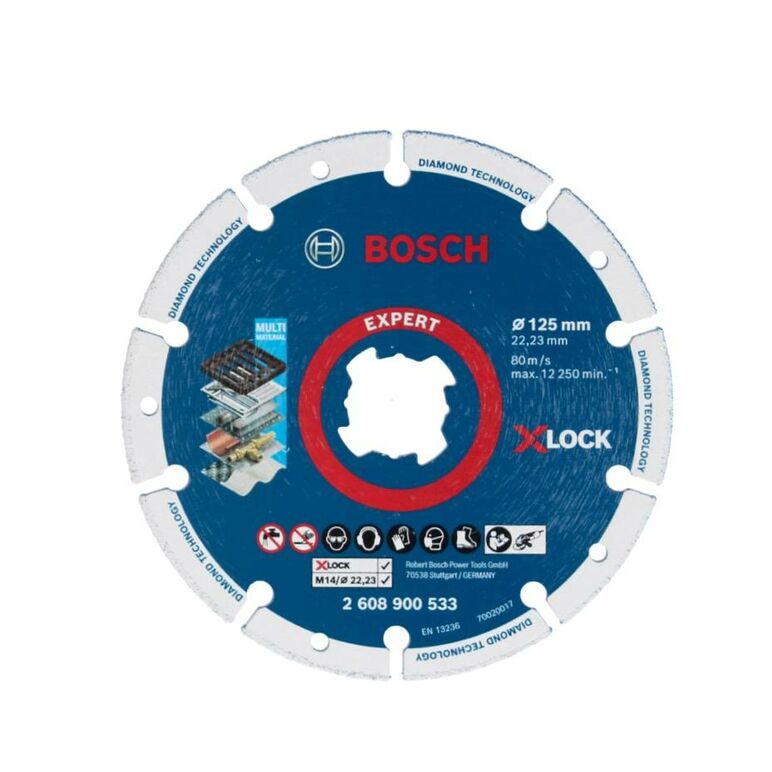 Bosch X-LOCK Diamant Metallscheiben Trennscheibe 125 x 22,23 mm ( 2x 2608900533 ) Expert 2 Stk. für X-LOCK Winkelschleifer, image _ab__is.image_number.default
