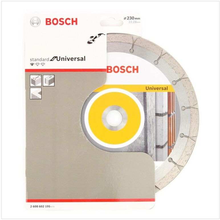 Bosch Standard Universal Diamant Trennscheibe 230 mm 2 Stk. ( 2x 2608615065 ) Beton Aufnahme 22,23 mm, image _ab__is.image_number.default