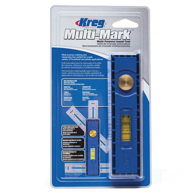 KREG Multi-Mark Messwerkzeug ( KMA2900 ) Winkelmesser Wasserwaage Multifunktionswerkzeug zum Anreißen und Messen, image _ab__is.image_number.default