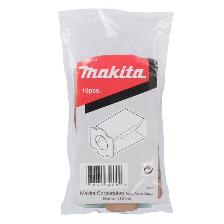 Makita Papierfilter 10 Stk. ( 194565-3 ) für Staubsauger DCL 182 / 4076D / CL121D, image 