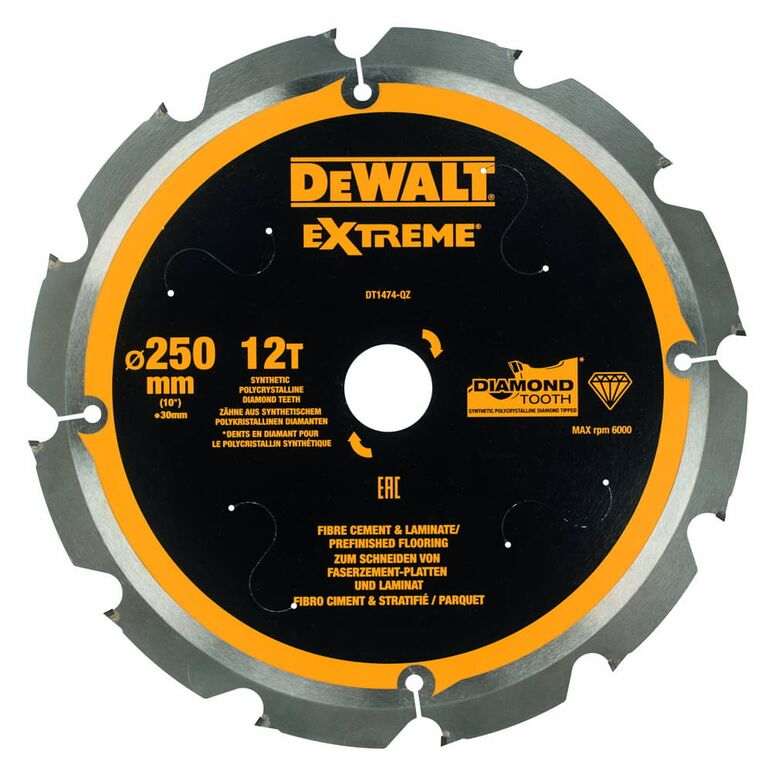 DeWalt DT1474 Kreissaegeblatt PCD 250/30mm 12Z, image 