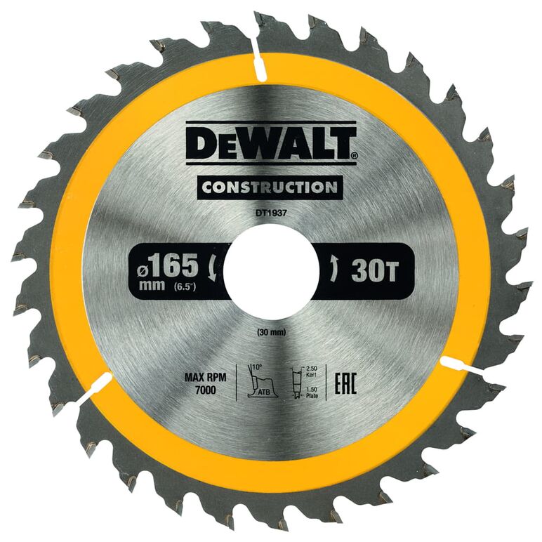 DeWalt DT1937 Kreissaegeblatt Handkr. 165/30mm 30WZ, image 