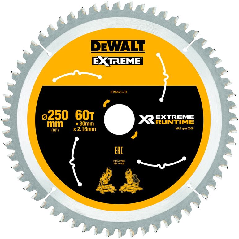 DeWalt DT99573 Kreissaegeblatt stat. 250/30mm 60WZ/FZ, image 