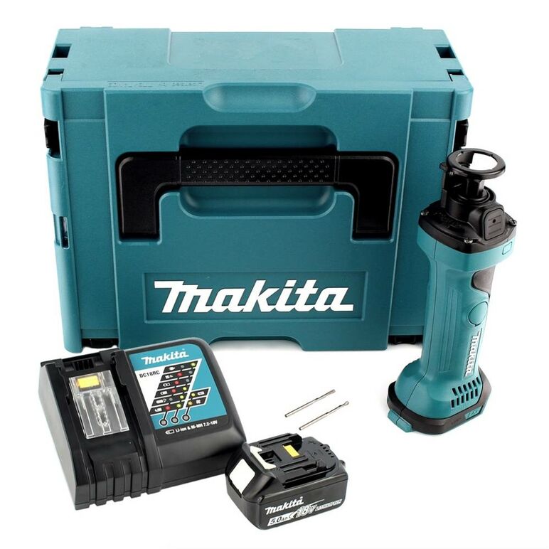 Makita DCO180RT1J Akku-Rotationsschneider 18V 3,18mm 1/8" + 1x Akku 5,0Ah + Ladegerät + Koffer, image 