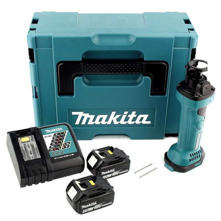 Makita DCO180RTJ Akku-Rotationsschneider 18V 3,18mm 1/8" + 2x Akku 5,0Ah + Ladegerät + Koffer, image 