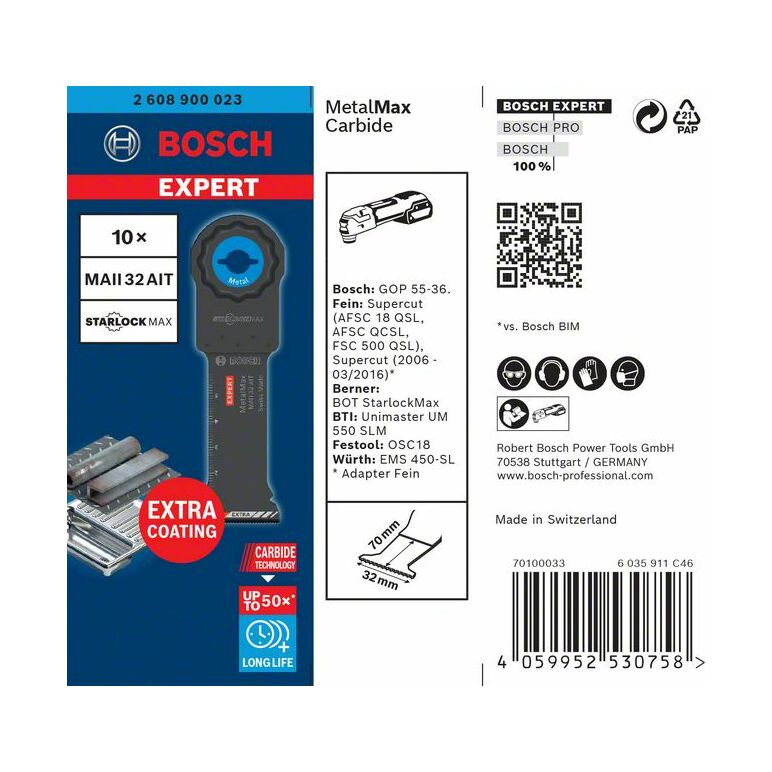 Bosch EXPERT StarlockMax Carbide Extra Tauchsägeblatt Metal MAII32AIT 10Stk (2 608 900 023), image _ab__is.image_number.default