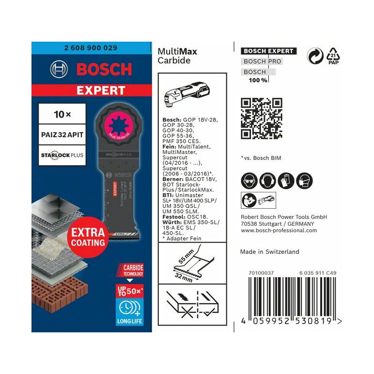 Bosch EXPERT StarlockPlus Carbide Extra Tauchsägeblatt MultiMaterial PAIZ32APIT 10Stk (2 608 900 029), image _ab__is.image_number.default