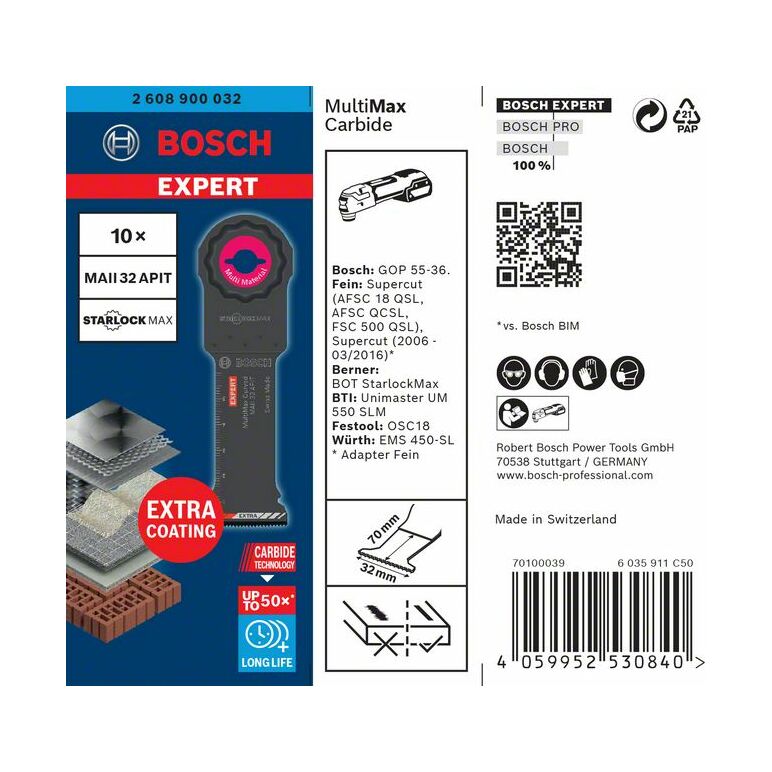 Bosch EXPERT StarlockMax Carbide Extra Tauchsägeblatt MultiMaterial MAII32APIT 10Stk (2 608 900 032), image _ab__is.image_number.default