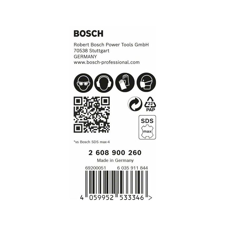 Bosch EXPERT Hammerbohrer SDS max-8X  12x200x340mm 5Stk (2 608 900 260), image _ab__is.image_number.default
