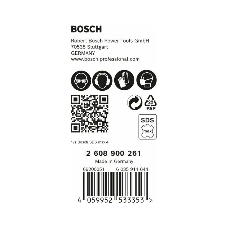 Bosch EXPERT Hammerbohrer SDS max-8X  16x200x340mm 5Stk (2 608 900 261), image _ab__is.image_number.default