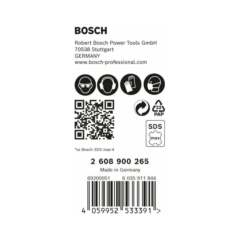 Bosch EXPERT Hammerbohrer SDS max-8X  20x200x320mm 5Stk (2 608 900 265), image _ab__is.image_number.default