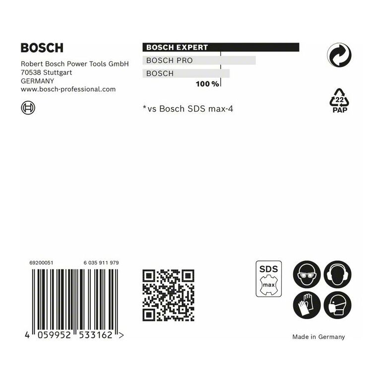 Bosch EXPERT Hammerbohrer SDS max-8X  25x600x720mm (2 608 900 242), image _ab__is.image_number.default