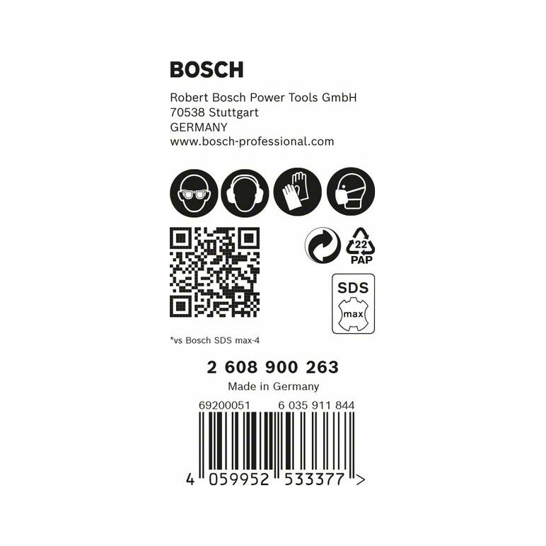 Bosch EXPERT Hammerbohrer SDS max-8X  18x200x340mm 5Stk (2 608 900 263), image _ab__is.image_number.default
