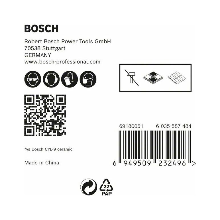 Bosch EXPERT HEX-9 HardCeramic Bohrer, 5tlg Set 4/5/6/8/10 (2 608 900 597), image _ab__is.image_number.default