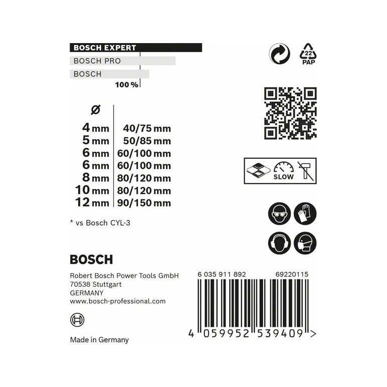 Bosch EXPERT CYL-9 MultiConstruction Bohrer-Set 7tlg 4/5/6/8/10/12 (2 608 900 647), image _ab__is.image_number.default