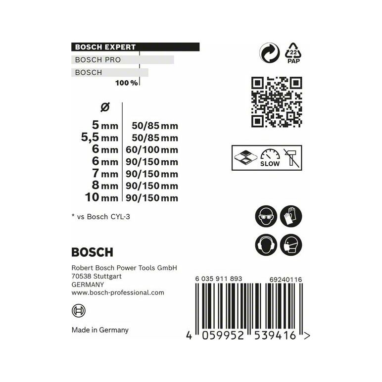 Bosch EXPERT CYL-9 MultiConstruction Bohrer-Set 7tlg 5/5.5/6/7/8/10 (2 608 900 648), image _ab__is.image_number.default