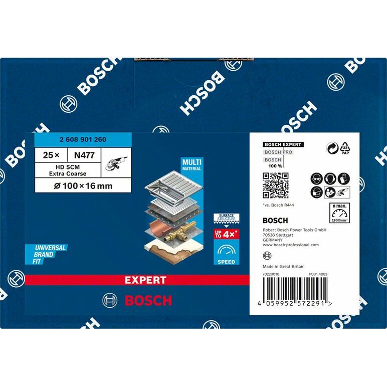 Bosch EXPERT SCM Vliesscheibe extra coarse 100mm N477  (2 608 901 260), image _ab__is.image_number.default